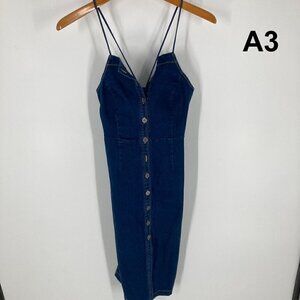 Anthropologie Plenty Tracy Reese denim dress AKNL87 Cross back shift sz 2